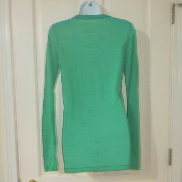 Shopbop Bop Basics Semi-Sheer Long Sleeve Top S - Picture 2 of 2
